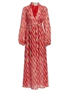 FIGUE STARLIGHT IKAT SILK-BLEND WRAP DRESS,400011897068