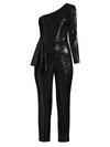 AIDAN MATTOX WOMEN'S SEQUIN PEPLUM JUMPSUIT,0400011536894