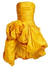 OSCAR DE LA RENTA WOMEN'S STRAPLESS GATHERED SILK COCKTAIL DRESS,0400012141638