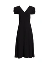Saloni Women's Margo Puff-sleeve A-line Midi Dress In Black