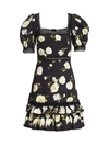 ALICE AND OLIVIA WOMEN'S WYLIE FLORAL PUFF-SLEEVE A-LINE DRESS,0400012306382