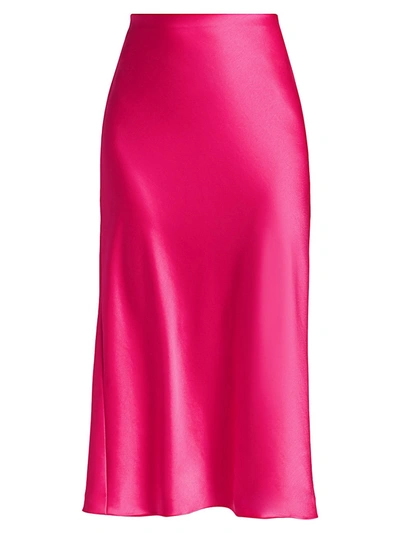 Alice And Olivia Women's Maeve Slip Midi Skirt In Wild Pink