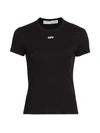 OFF-WHITE WOMEN'S FITTED LOGO TEE,0400011634401