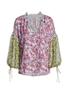 ALICE AND OLIVIA JULIUS FLORAL PEASANT BLOUSE,400012467532