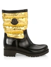 MONCLER WOMEN'S GISELE QUILTED METALLIC BOOTS,0400011840275
