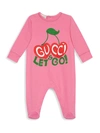 GUCCI BABY GIRL'S GG LET'S GO FOOTIE,0400012899535