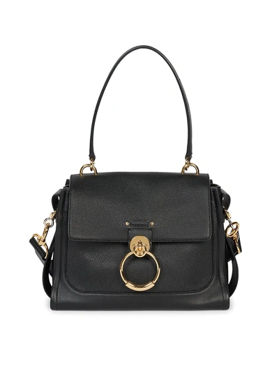 Chloé Small Tess Leather Satchel In Black