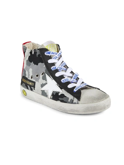 Golden Goose Baby's & Girl's Francy Camouflage Star Sneakers In Grey Camouflage Ice White Ruby