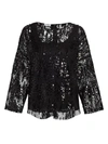 AKRIS PUNTO SEQUIN BOATNECK BLOUSE,400012889428