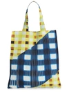 ISSEY MIYAKE TREK CHECK PRINT TOTE,400013318073