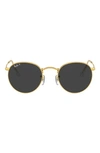 Ray Ban 53mm Evolve Photochromic Round Sunglasses In Shiny Gold/ Black