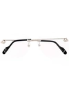 Cartier Square Frameless Sunglasses In Silver