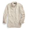 DOUBLE RL CHECKED COTTON DOBBY WORKSHIRT,0043684943