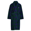 Polo Ralph Lauren Tartan Plush Microfiber Robe In Blackwatch Plaid/ Gold Pp