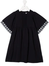 CHLOÉ EMBROIDERED TRIM FRONT PLACKET DRESS