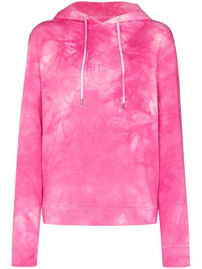 Paco Rabanne Peter Saville Printed Tie-dyed French Cotton-terry Hoodie In Pink