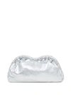 Mansur Gavriel Mini Cloud Metallic Leather Clutch In Silver