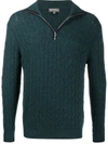 N•PEAL CABLE-KNIT ZIPPED CASHMERE JUMPER