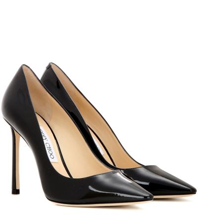 Jimmy Choo Women's Romy 100 Pointed-toe Pumps In Black Patent Leather