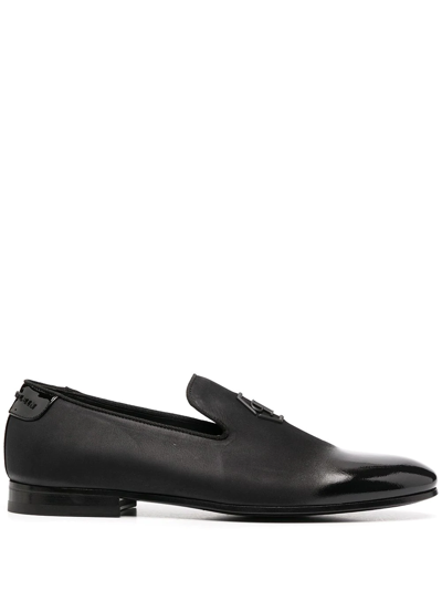 Philipp Plein Moccasin Crystal Loafers In Black