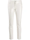 Laneus Patent Finish Trousers In White
