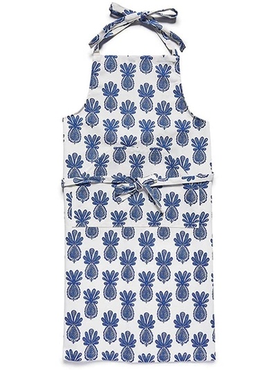 La Doublej “pineapple Blue”棉质围裙 In White