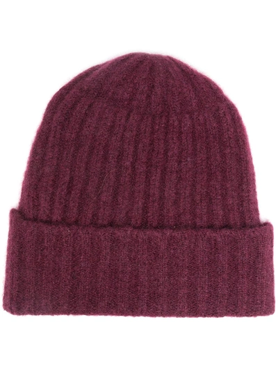 Roberto Collina Ribbed Beanie Hat In Red