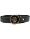 VERSACE JEANS COUTURE LOGO PLAQUE LEATHER BELT