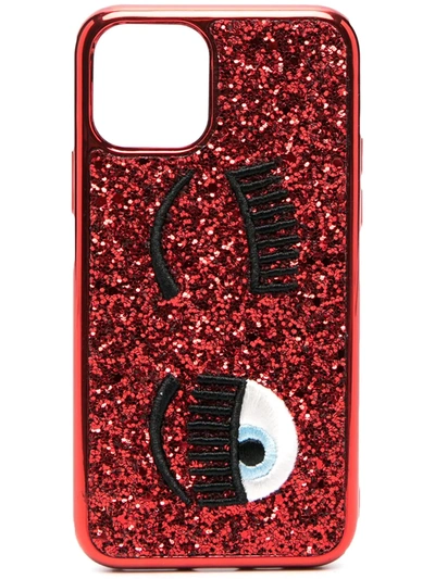 Chiara Ferragni Iphone 11 Glitter-detail Case In Red