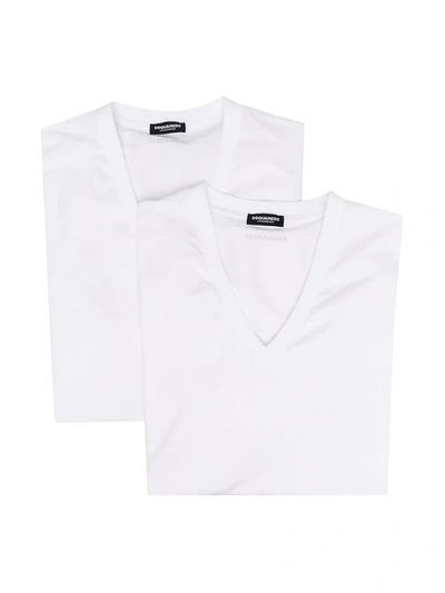 Dsquared2 Two-pack Logo-print T-shirts In White