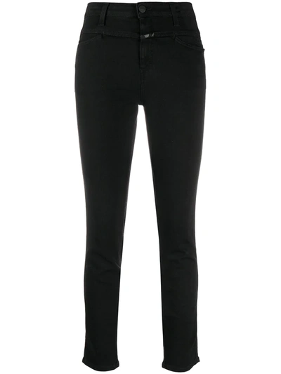 Closed High-waist Slim-fit Jeans In Black