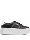 VERSACE JEANS COUTURE PLATFORM SOLE LEATHER LOW-TOP SNEAKERS