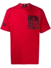 Moncler Logo Printed Cotton Jersey T-shirt In Red