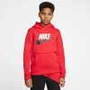 Nike Big Boys Club Fleece Sportswear Pullover Hoodie In University Red