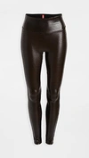 Spanx High-rise Faux-leather Leggings In Brown/black