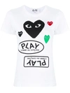 Comme Des Garçons Play Logo-print Short-sleeved T-shirt In White