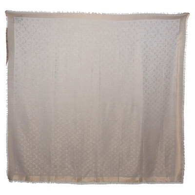 Pre-owned Louis Vuitton Gold And Grey Monogram Shine Shawl
