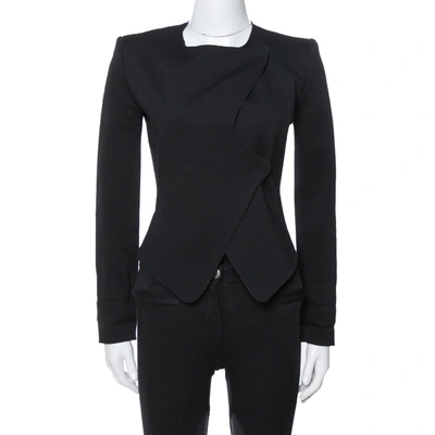 Pre-owned Emporio Armani Black Knit Double Breasted Bodysuit Jacket S