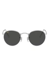 Ray Ban Icons 53mm Retro Sunglasses In Gold Leo/ Dark Grey