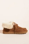 Ugg Diara Suede Lace-up Booties W/ Shearling Cuff In Yellow