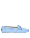 TOD'S TOD'S WOMAN LOAFERS AZURE SIZE 7.5 LEATHER,11124675WW 6