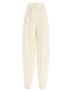 Wandering Loose Fit Tapered Trousers In White