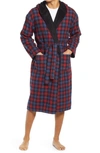 MAJESTIC PLUSH FLANNEL HOODED ROBE,12235130
