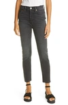 Re/done 90s High-rise Slim-leg Cropped Jeans In Black 11