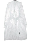 Miaoran Polda-dot Chiffon Shirt Dress In White