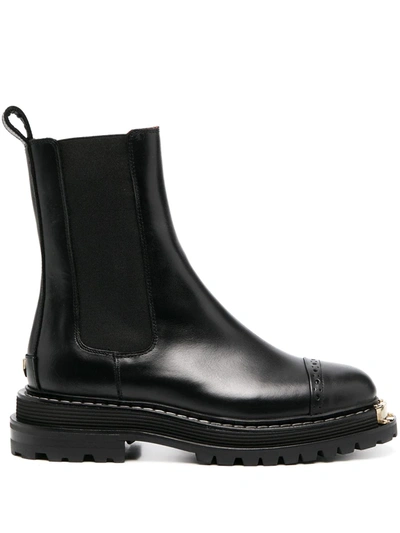 Sandro Ankle Boots With Notched Sole In Schwarz