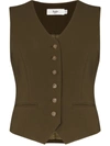 THE FRANKIE SHOP CONTRAST-BUTTON FITTED WAISTCOAT