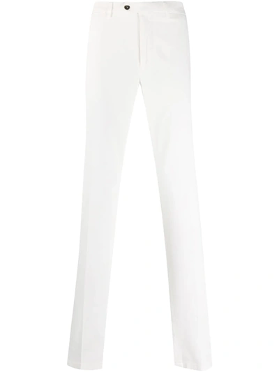 Canali Mid-rise Straight-leg Trousers In White