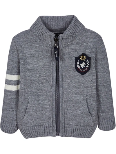 Lapin House Polo Club Varsity Cardigan In Grey