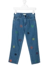 KENZO EMBROIDERED-DESIGN JEANS
